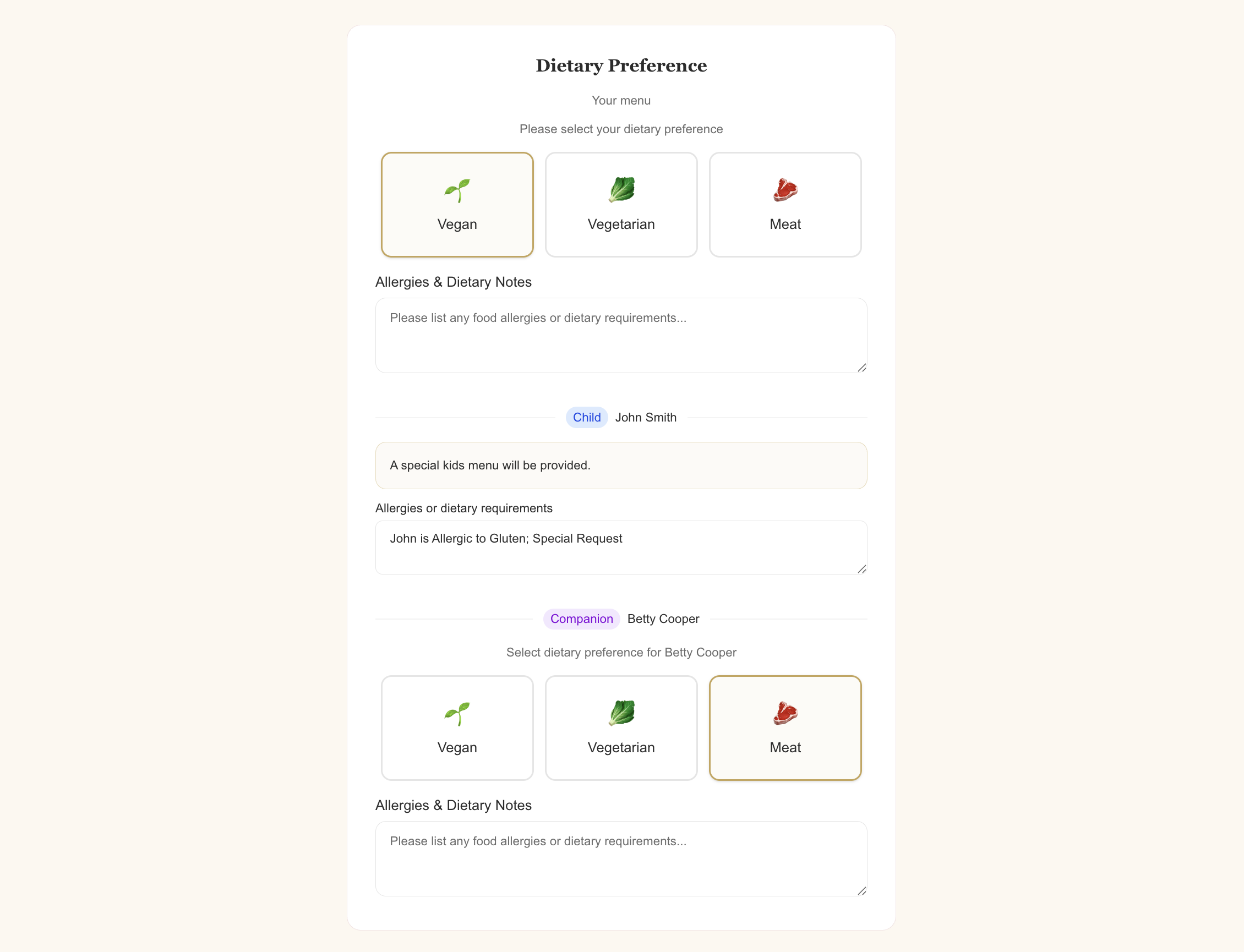 Menu & Dietary Management